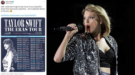 Nov 1, 2022 · Published on November 1, 2022 08:45AM EDT. Taylor Swift is officially hitting the road again. On Tuesday, the 32-year-old Grammy winner announced the U.S. dates of her upcoming tour following the ... 